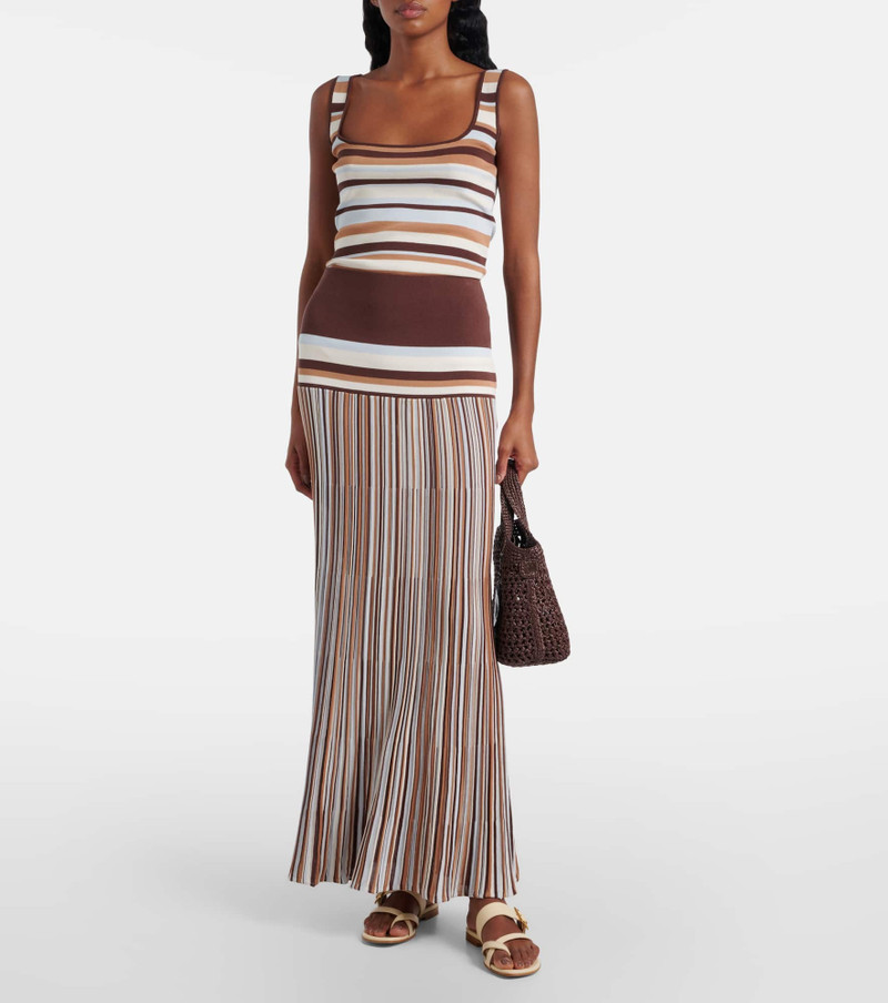 FAITHFULL Enya striped knitted cotton-blend top outlook