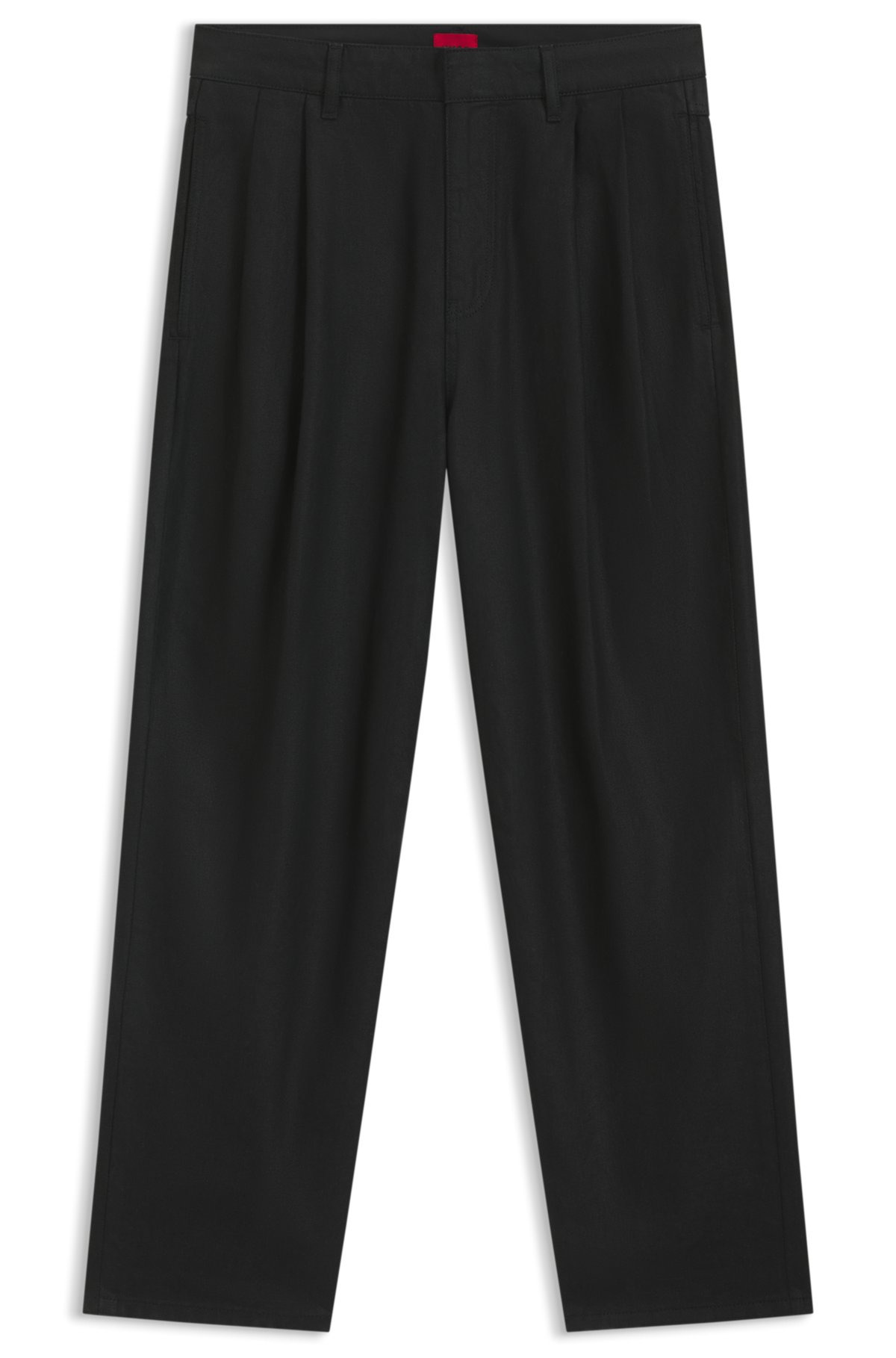 RELAXED-FIT JEANS IN BLACK WAXED DENIM - 1