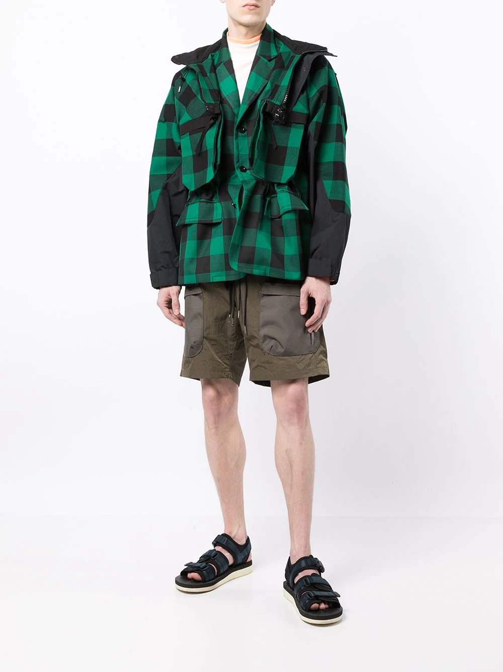 plaid-pattern hooded jacket - 2