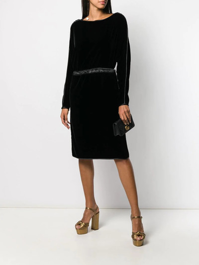 GUCCI velvet drawstring midi dress outlook