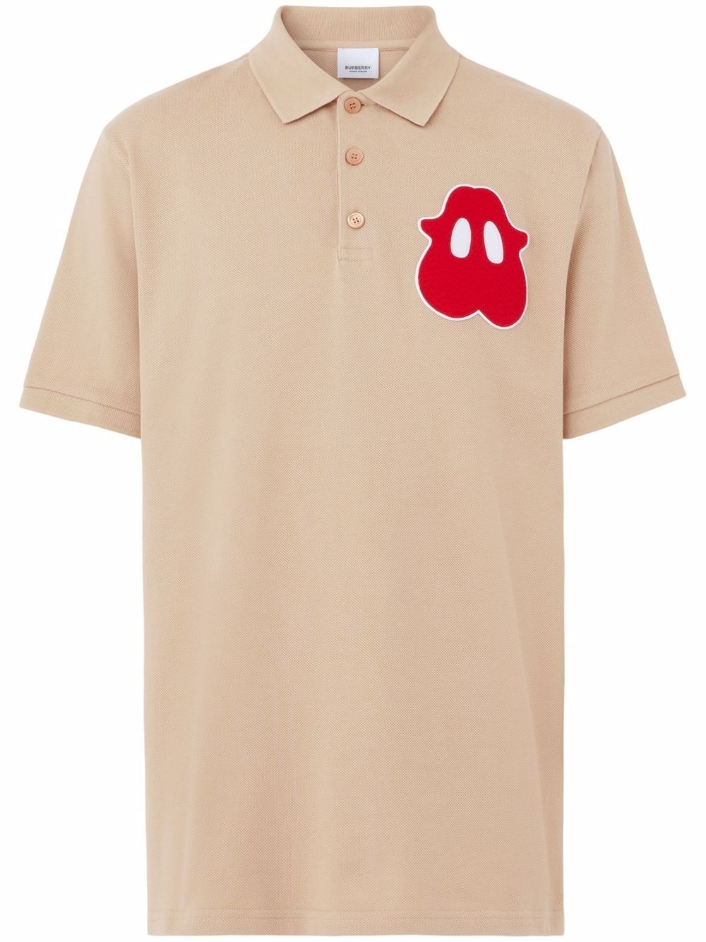 monster-patch cotton polo shirt - 1