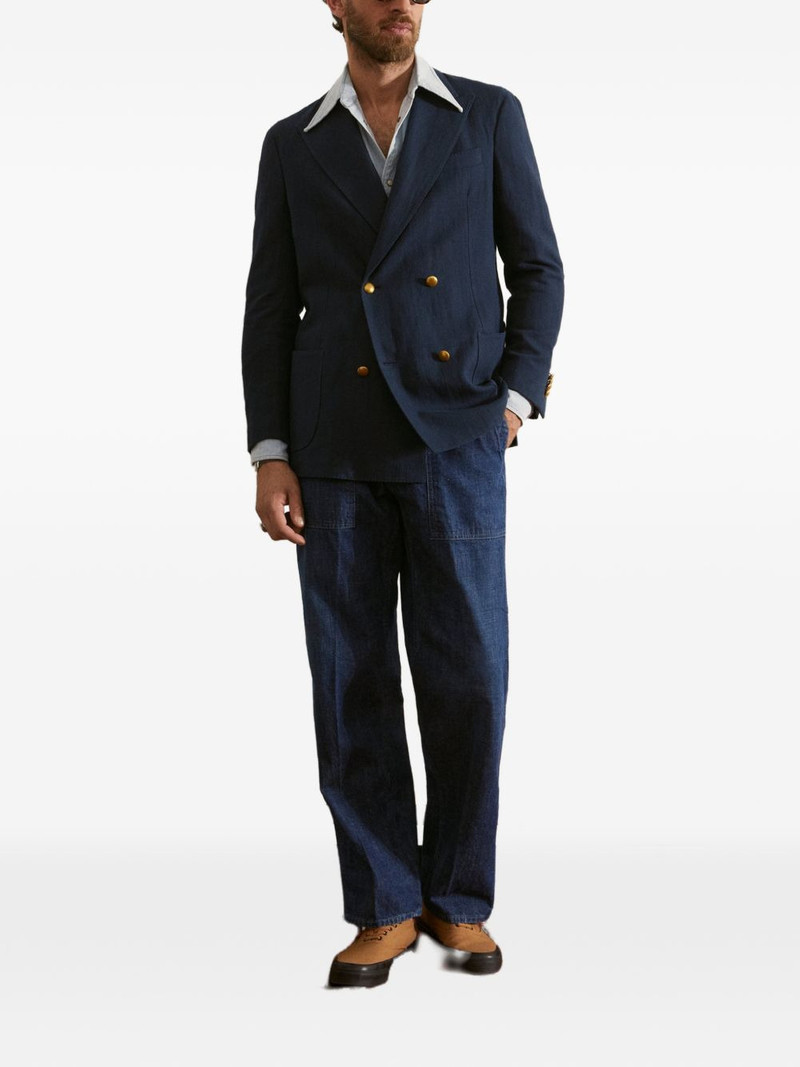 FORTELA fatigue-pocket denim trousers outlook