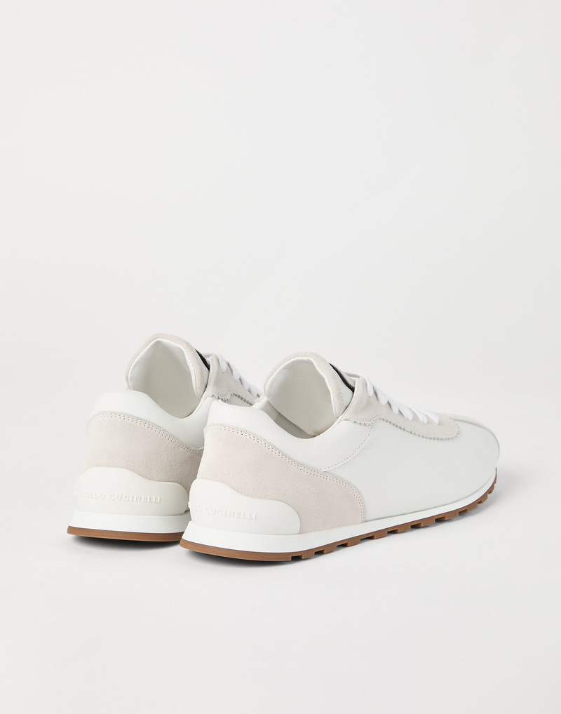 Brunello Cucinelli Suede and calfskin runners with monili outlook