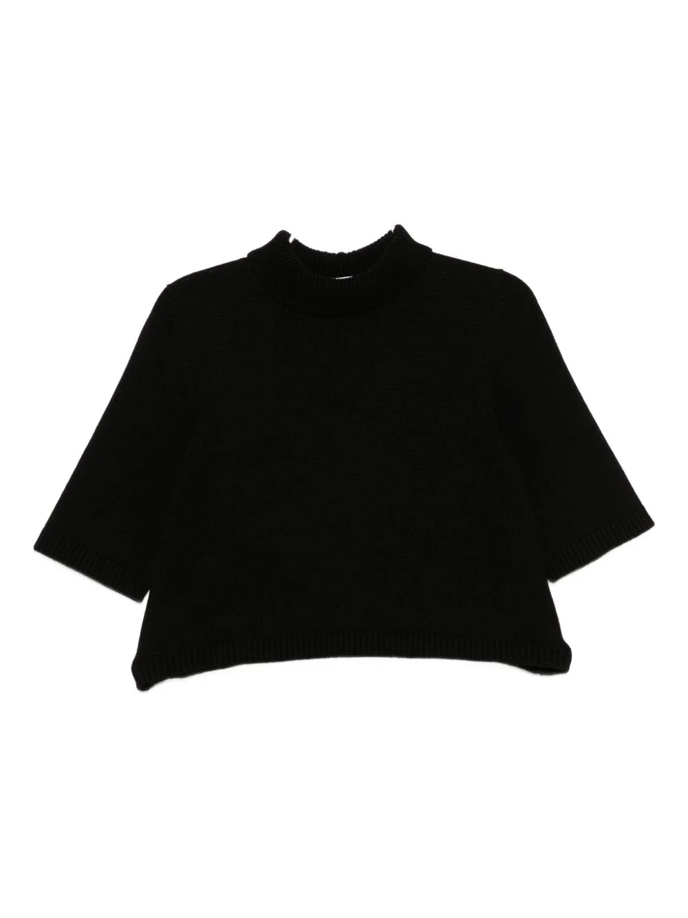 high-neck short-sleeve jumper - 1