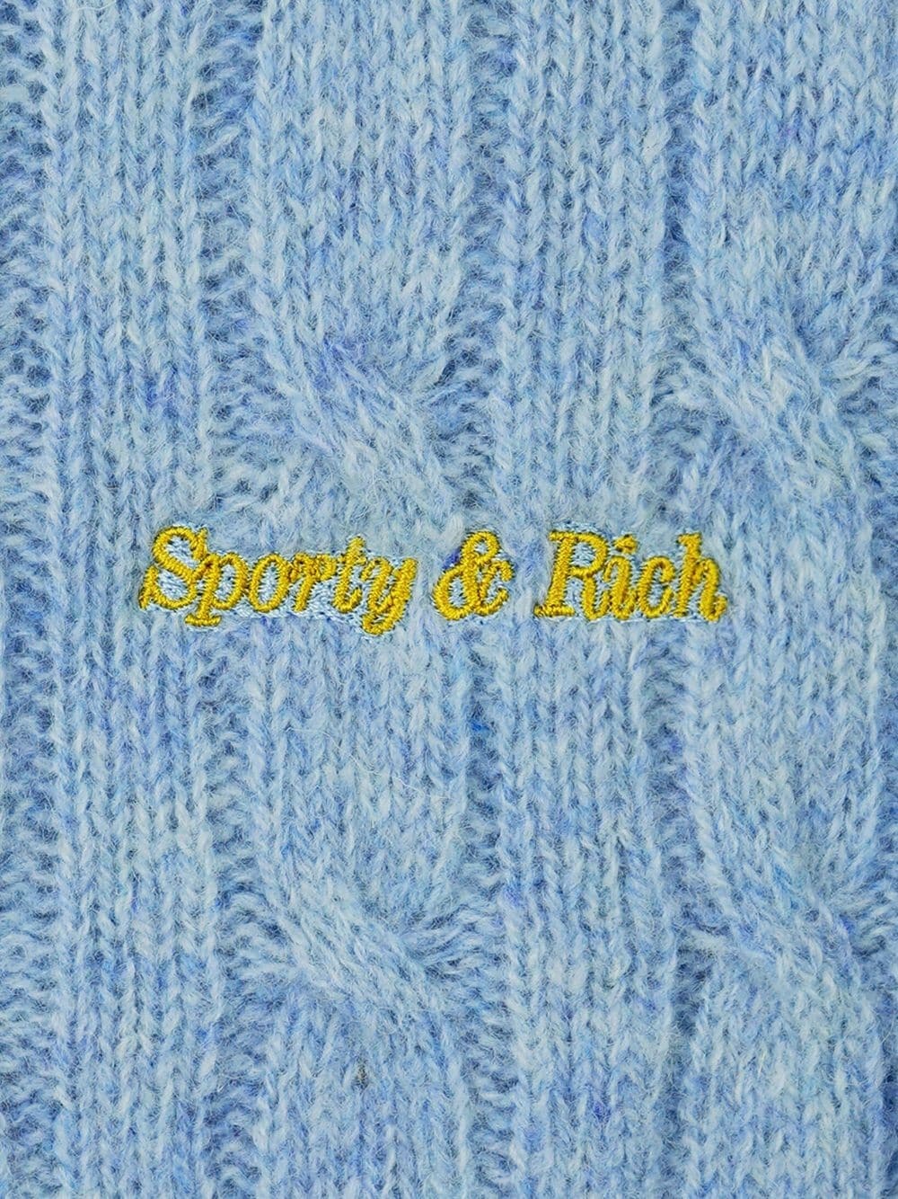 logo-embroidered cable-knit jumper - 2