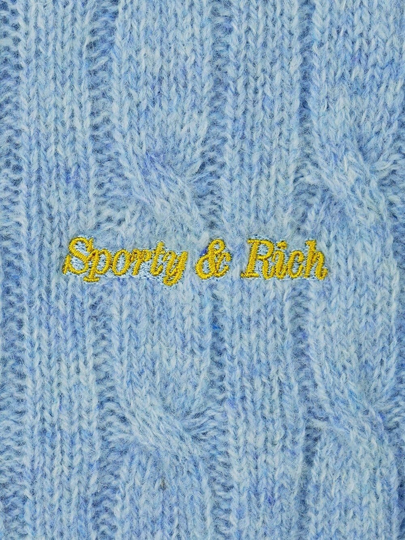 Sporty & Rich logo-embroidered cable-knit jumper outlook