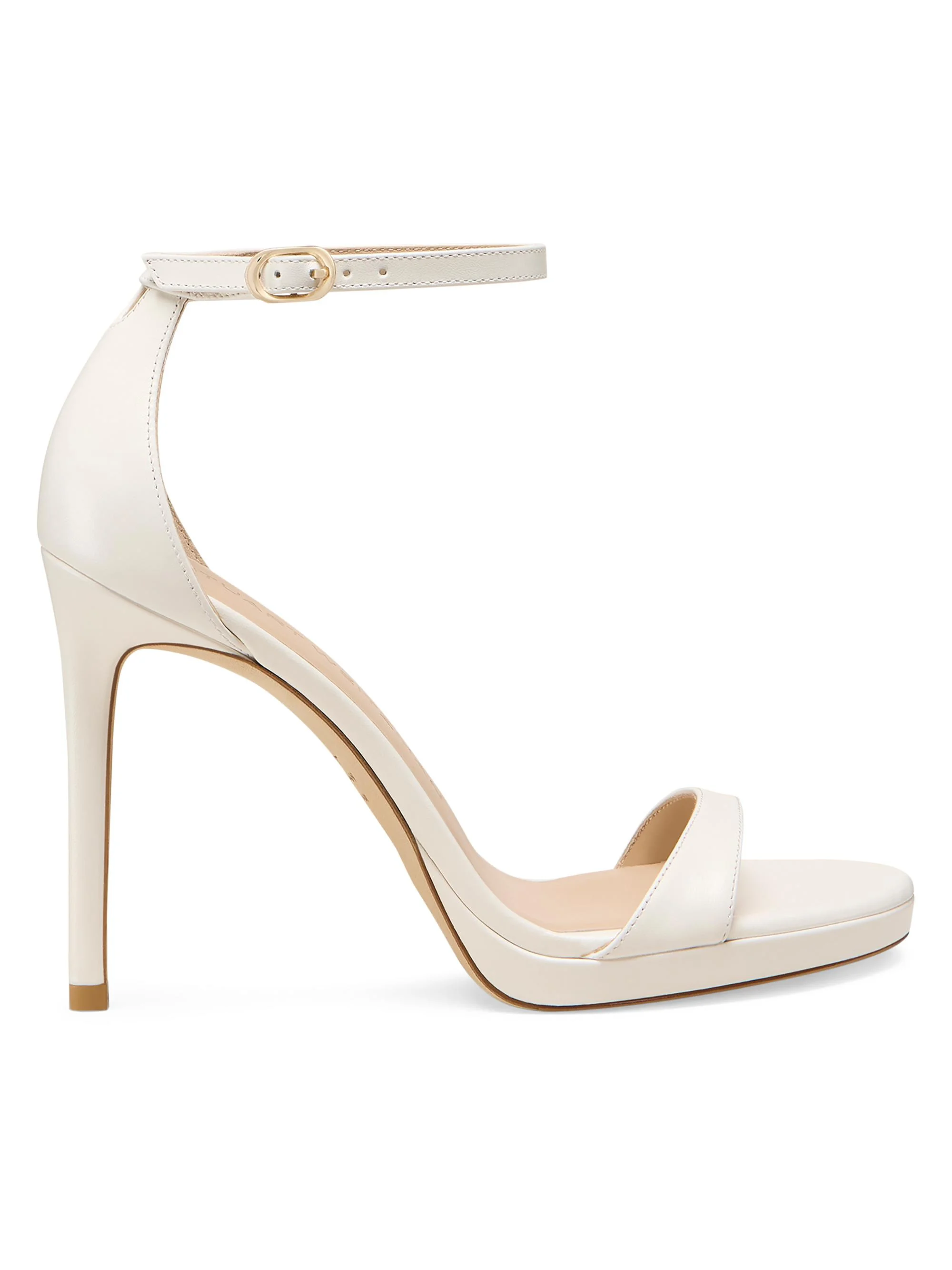 Women's Nudist 100MM Leather Sandals - Cream - 1
