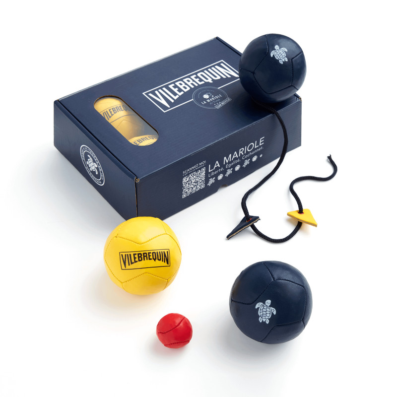 Vilebrequin Navy Blue Recycled Leather Petanque Boules - Vilebrequin x La Mariole outlook