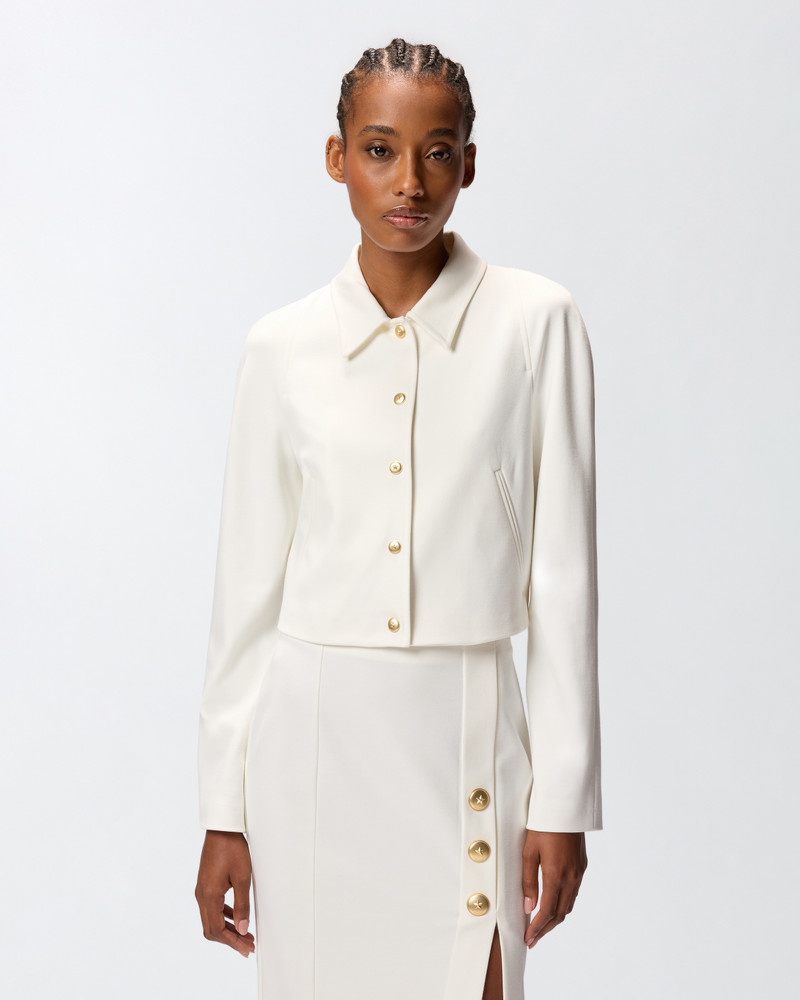 PINKO SHORT FULL MILANO-KNIT TECHNICAL FABRIC JACKET outlook