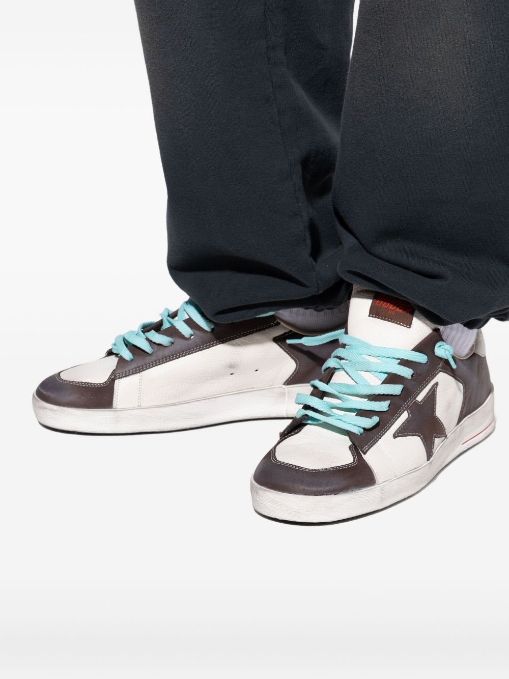 star-detail leather sneakers - 5