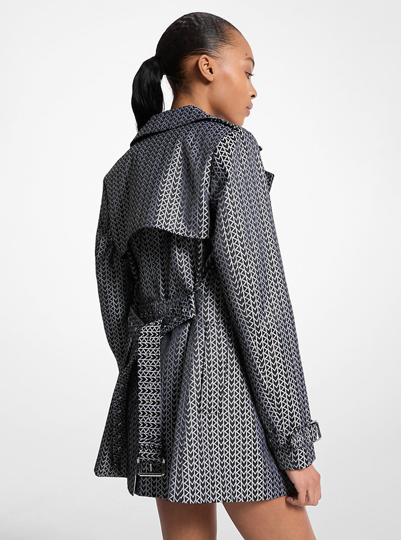 MICHAEL KORS MK2000 Logo Jacquard Trench Coat outlook