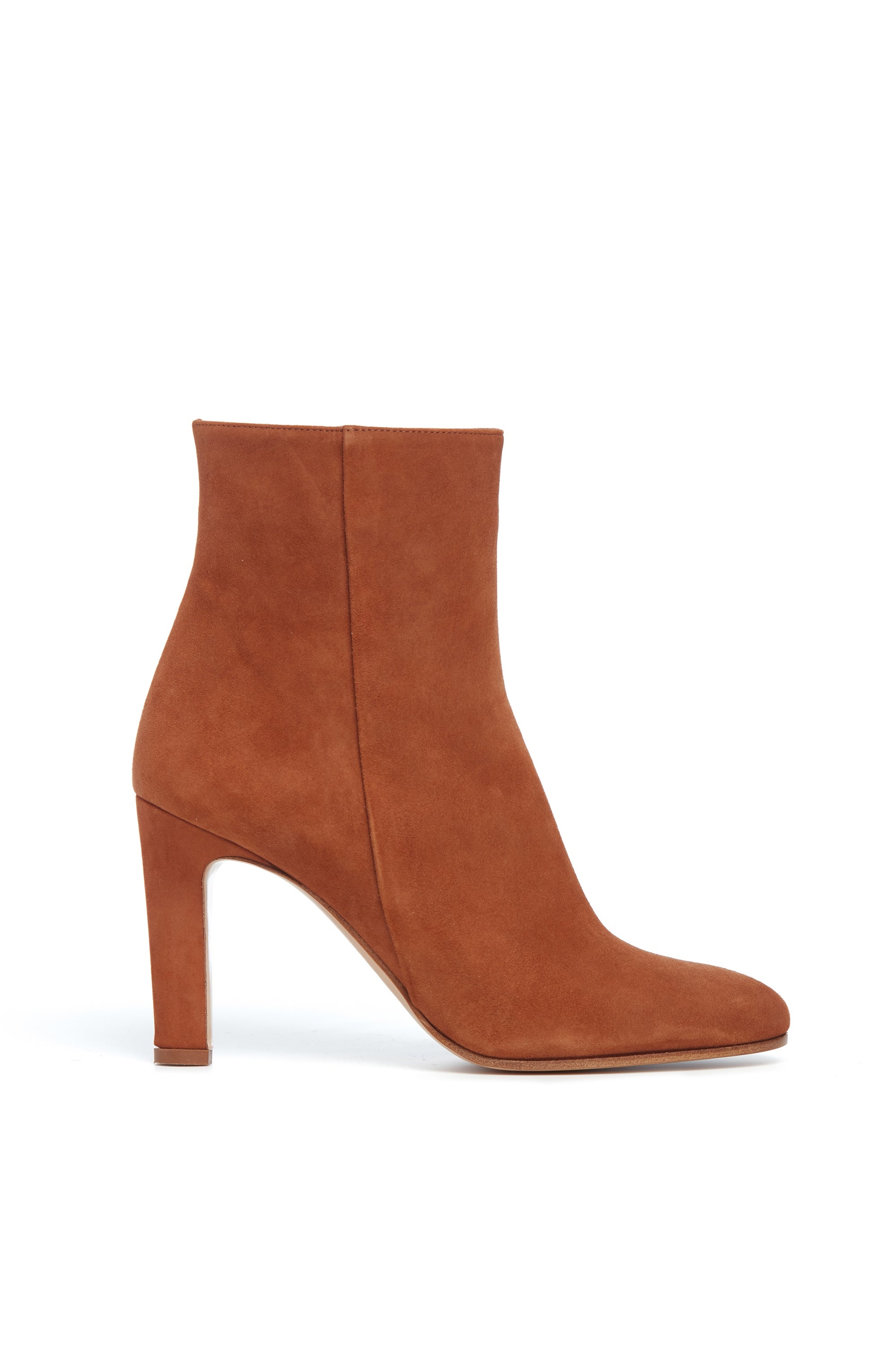 Lila Heeled Ankle Boot in Cognac Suede - 1