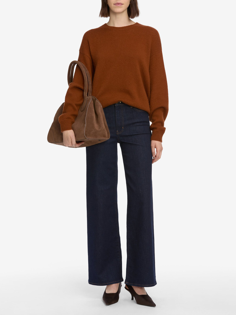 FRAME The Cashmere Brushed Sweater in Rust outlook