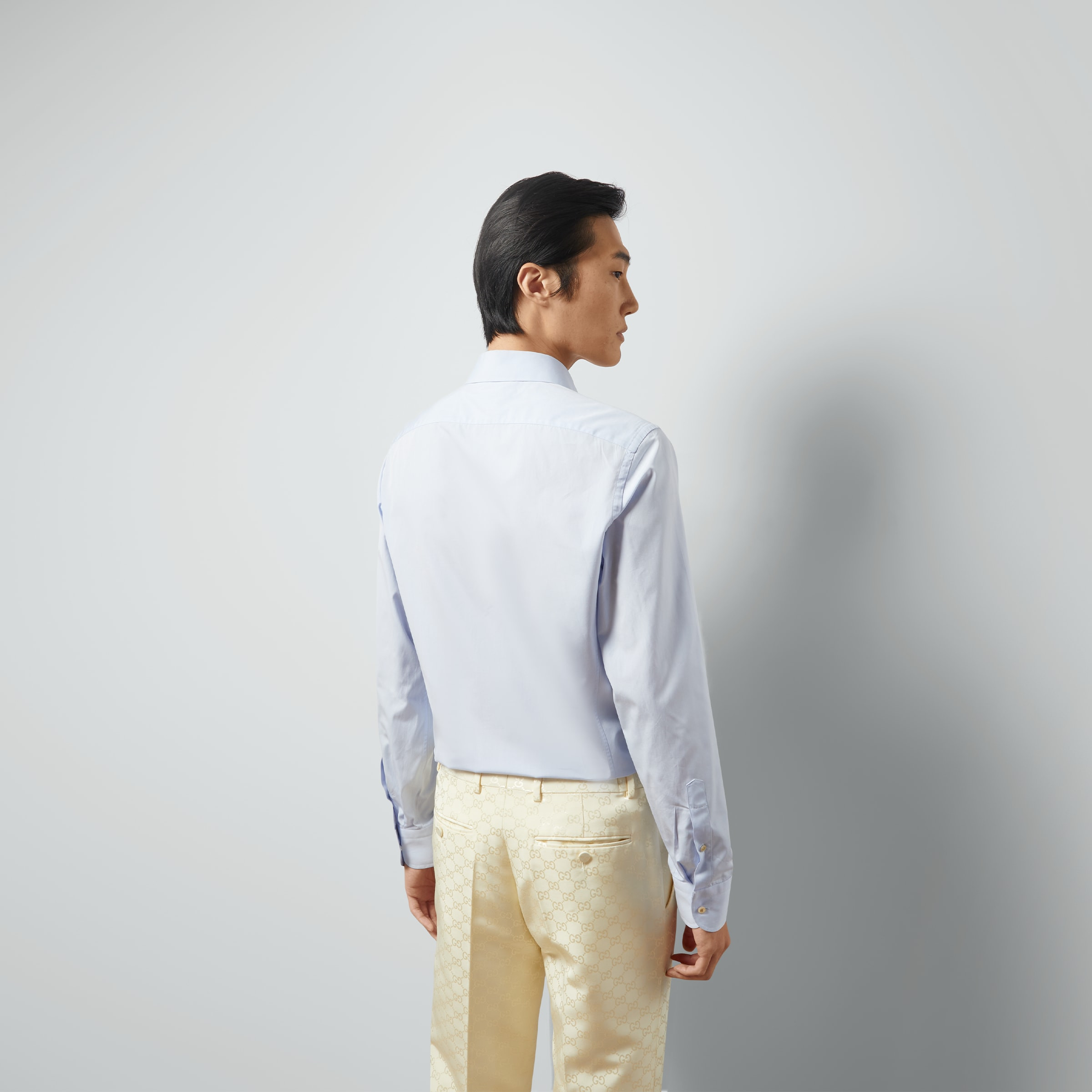 Cotton silk shirt with Double G - 6