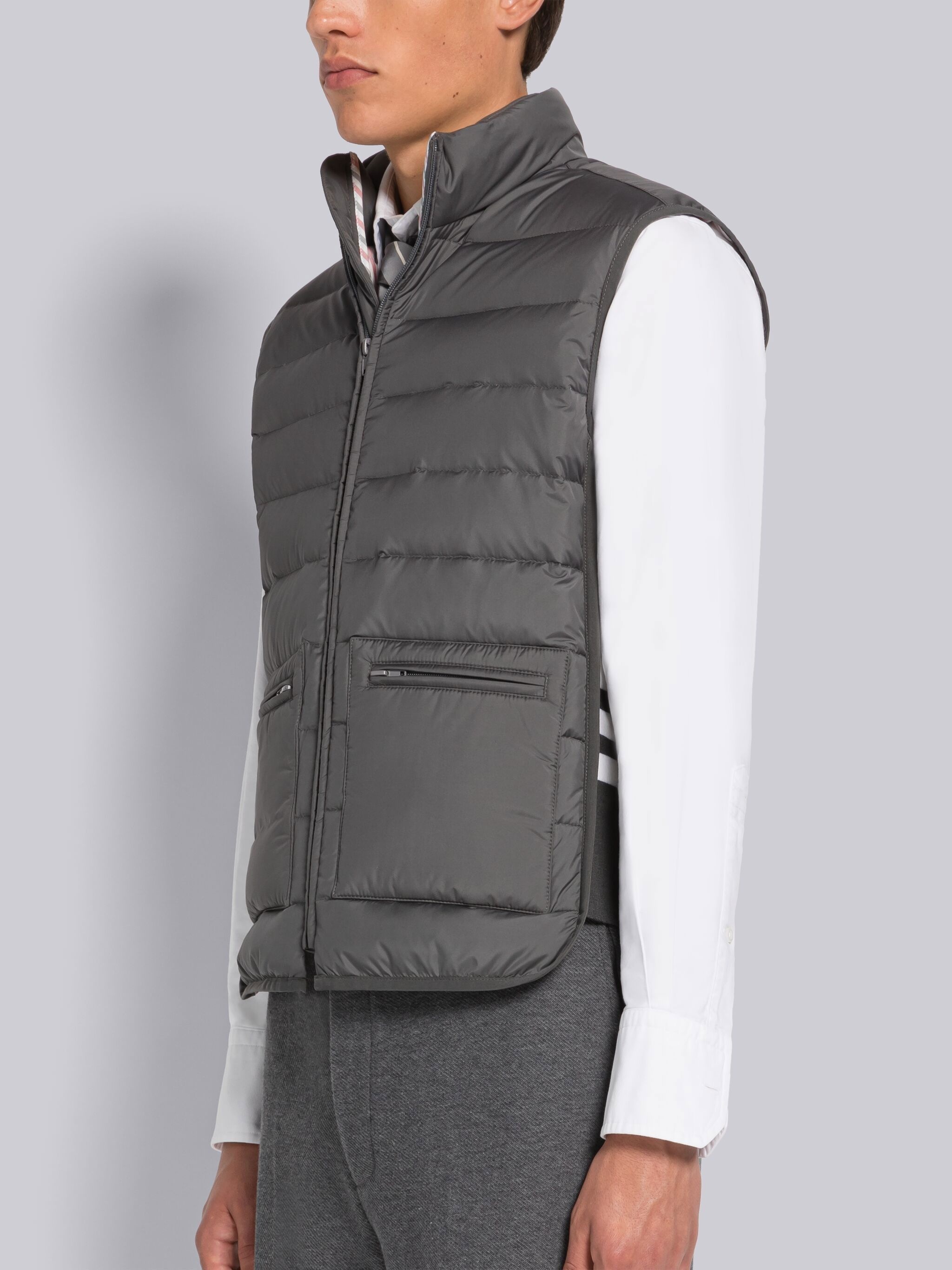 ULTRA LIGHT NYLON TECH FUNNEL NECK DOWN VEST - 2