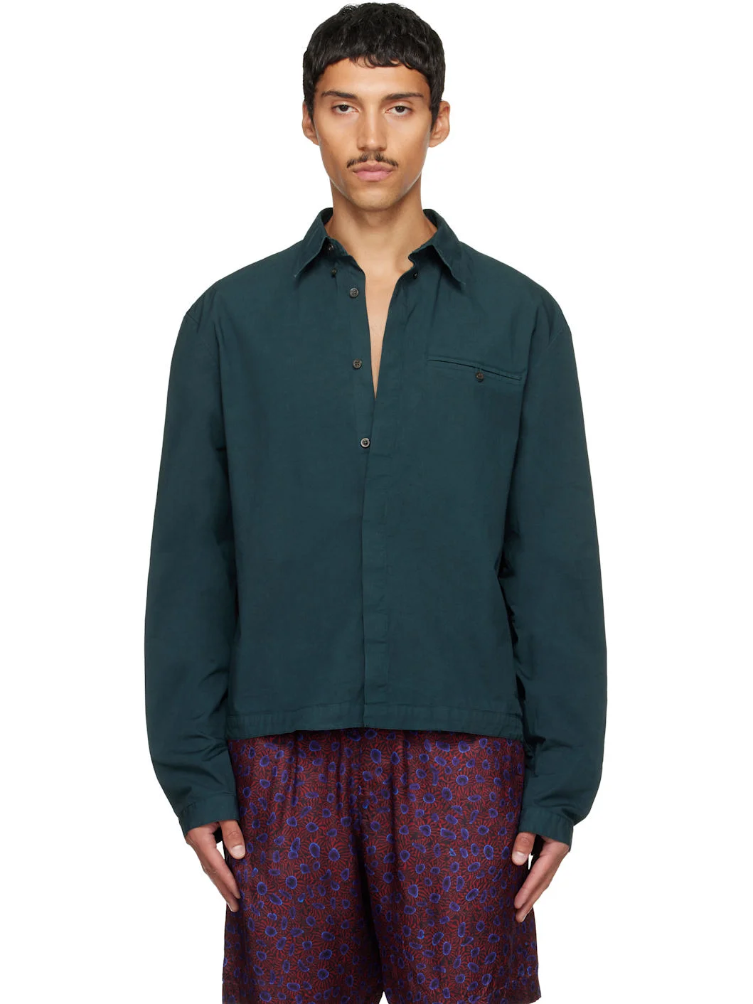 Green Cotton Shirt - 1