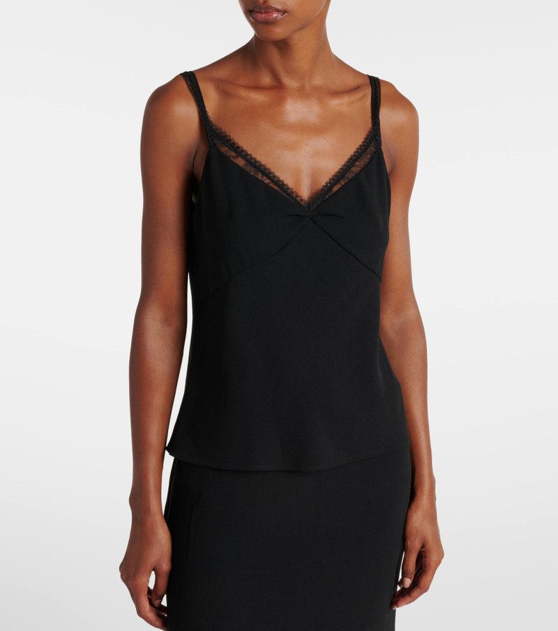 Lace-trimmed crêpe camisole 4