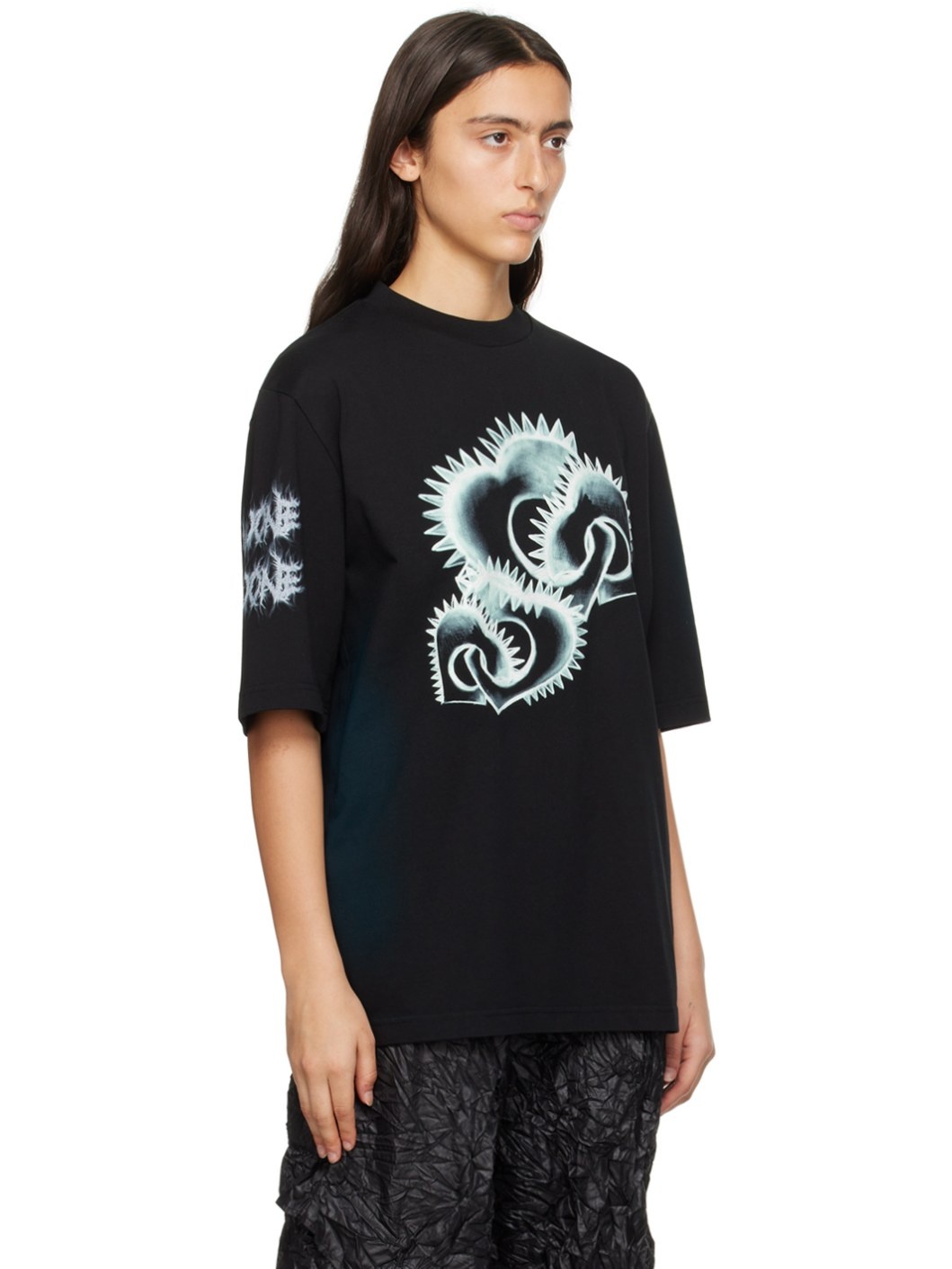 Black Printed T-Shirt - 2