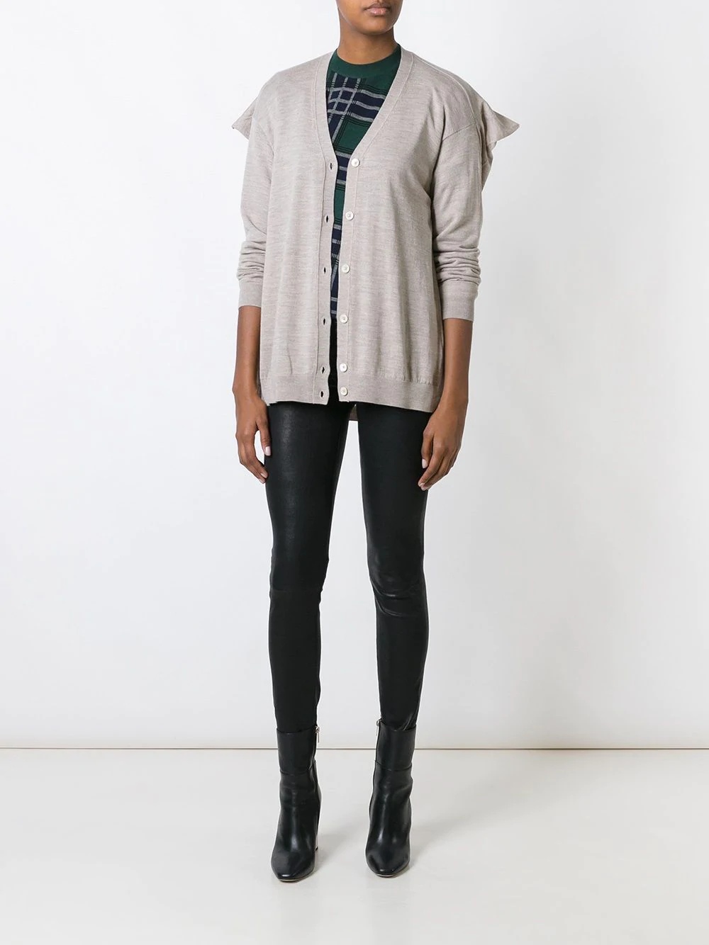 draped back knit cardigan - 2