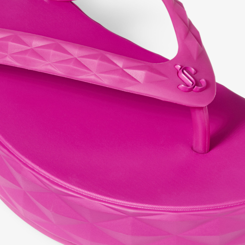 Diamond Flip Flop Fuchsia Rubber Flats 3