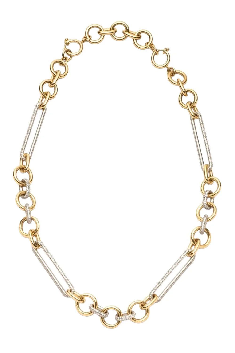Oversized Pave Mixed Clip Chain - 1