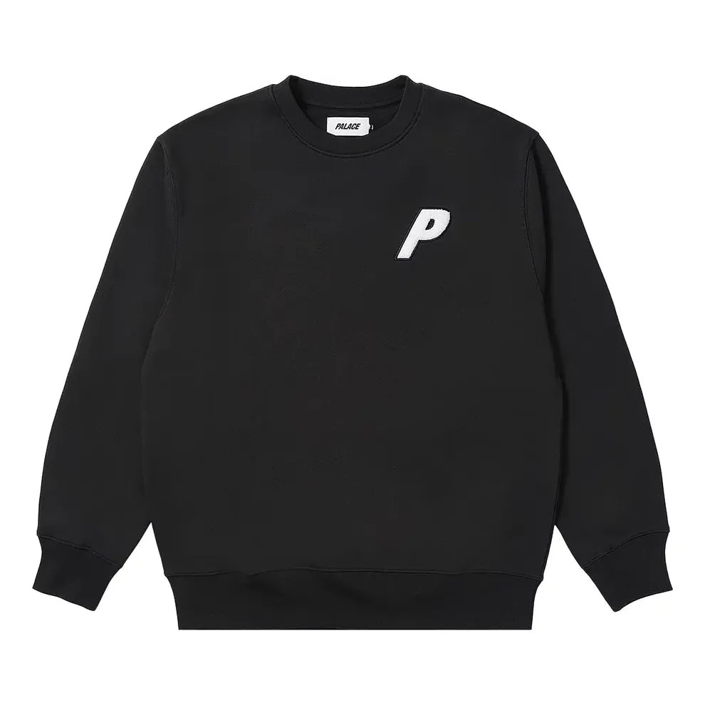 Palace Fleece Tri-Ferg Crew 'Black' P24CS054 - 2