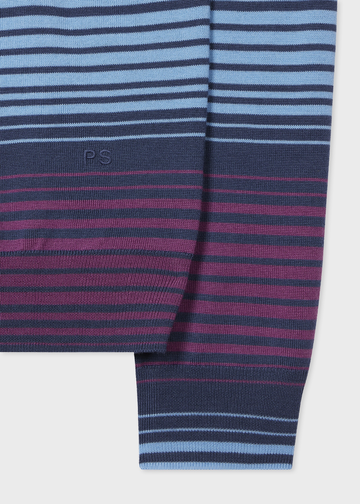 Purple and Blue Stripe Merino Sweater - 2