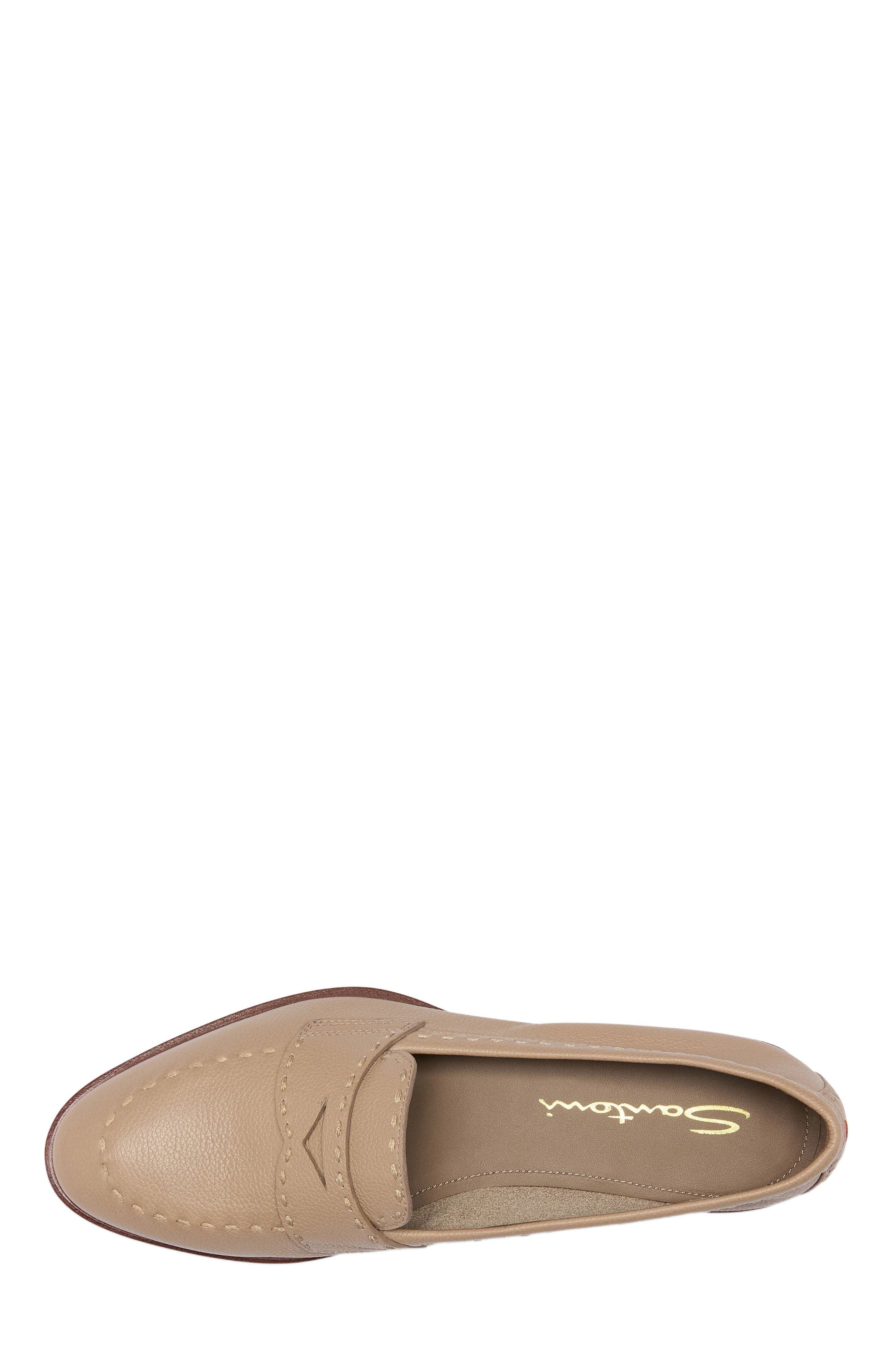 Santoni Women's tumbled leather penny loafer in Natural at Nordstrom - 2