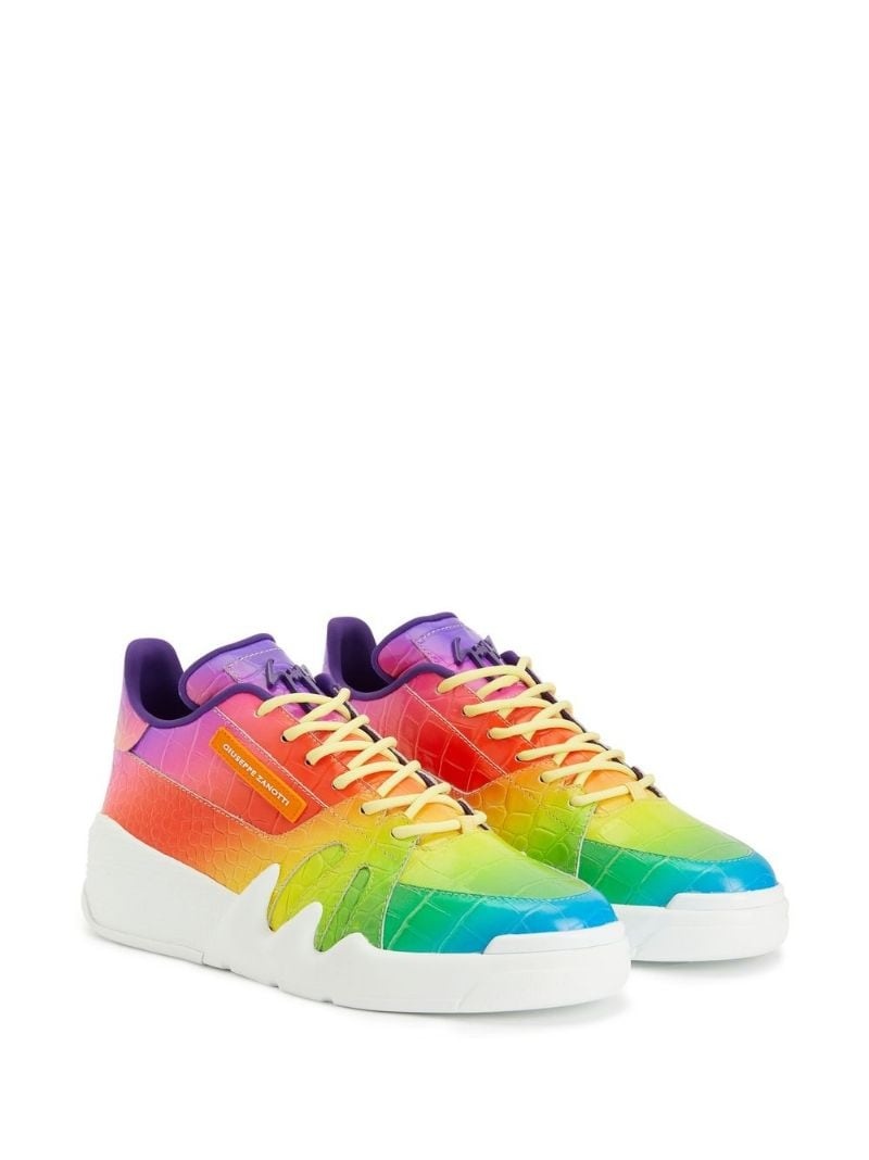 rainbow crocodile-effect trainers - 2