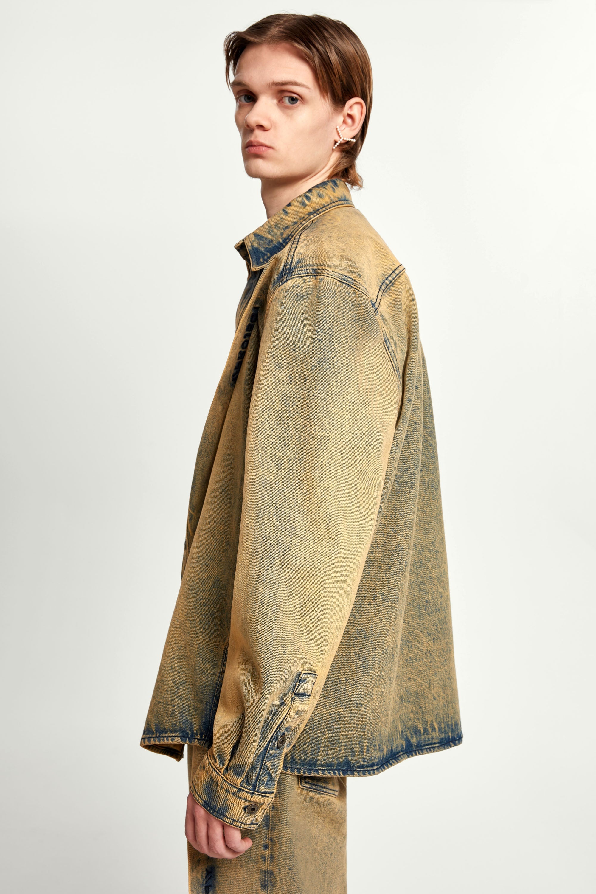 Pinched Logo Denim Shirt - 7