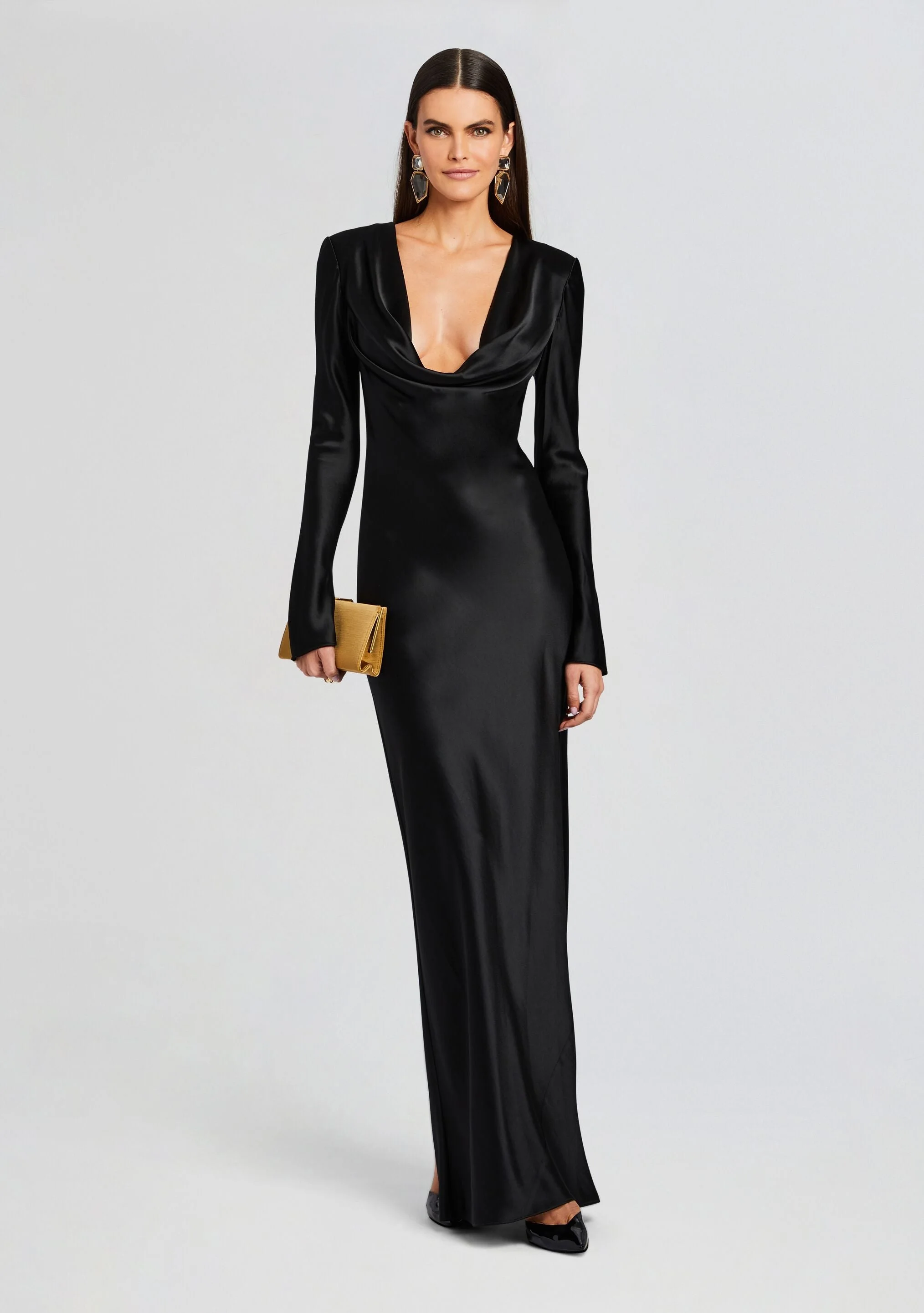 ANNA COWL EVENING DRESS - 1