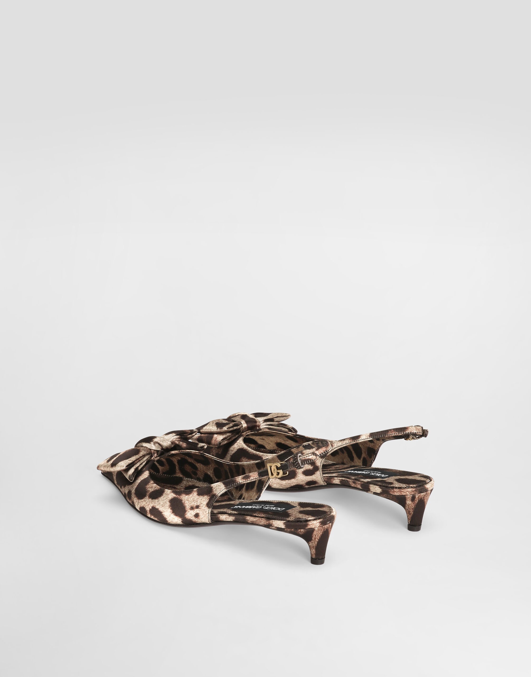 Leopard-print satin slingbacks - 3
