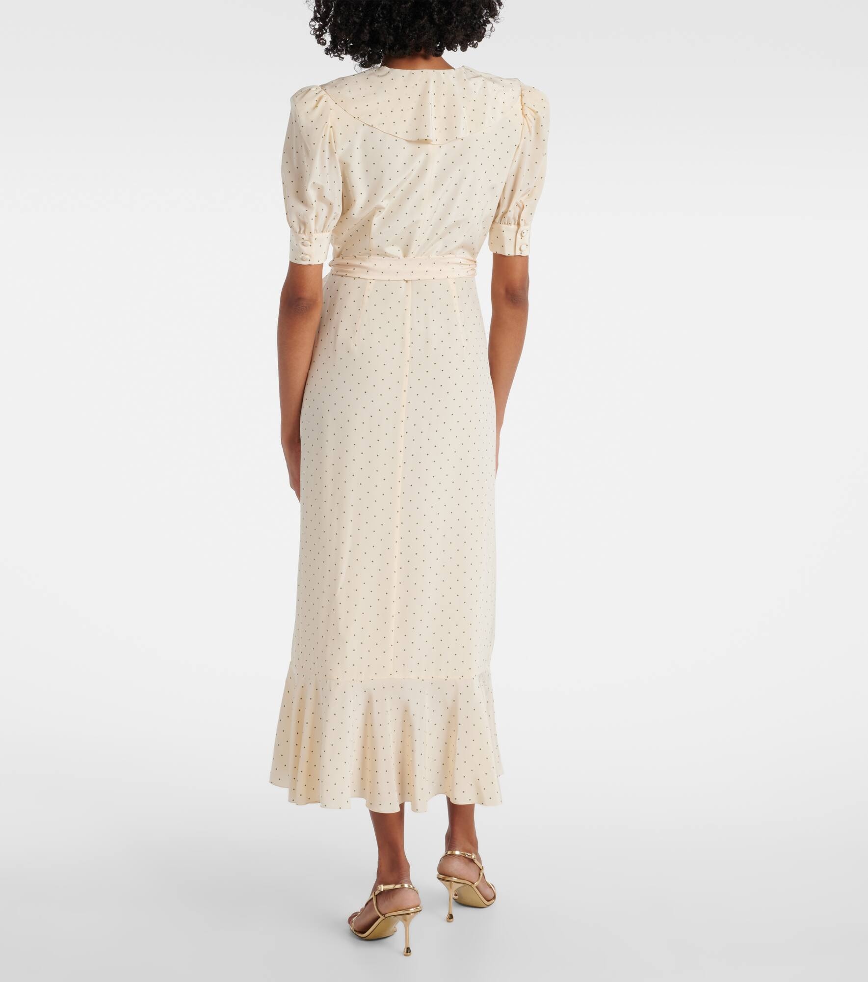 Polka dot silk wrap dress - 3