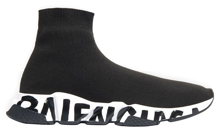 Balenciaga Speed 1.0 Recycled Knit Graffiti Sneakers 'Black' 645334W2DB71015 - 2