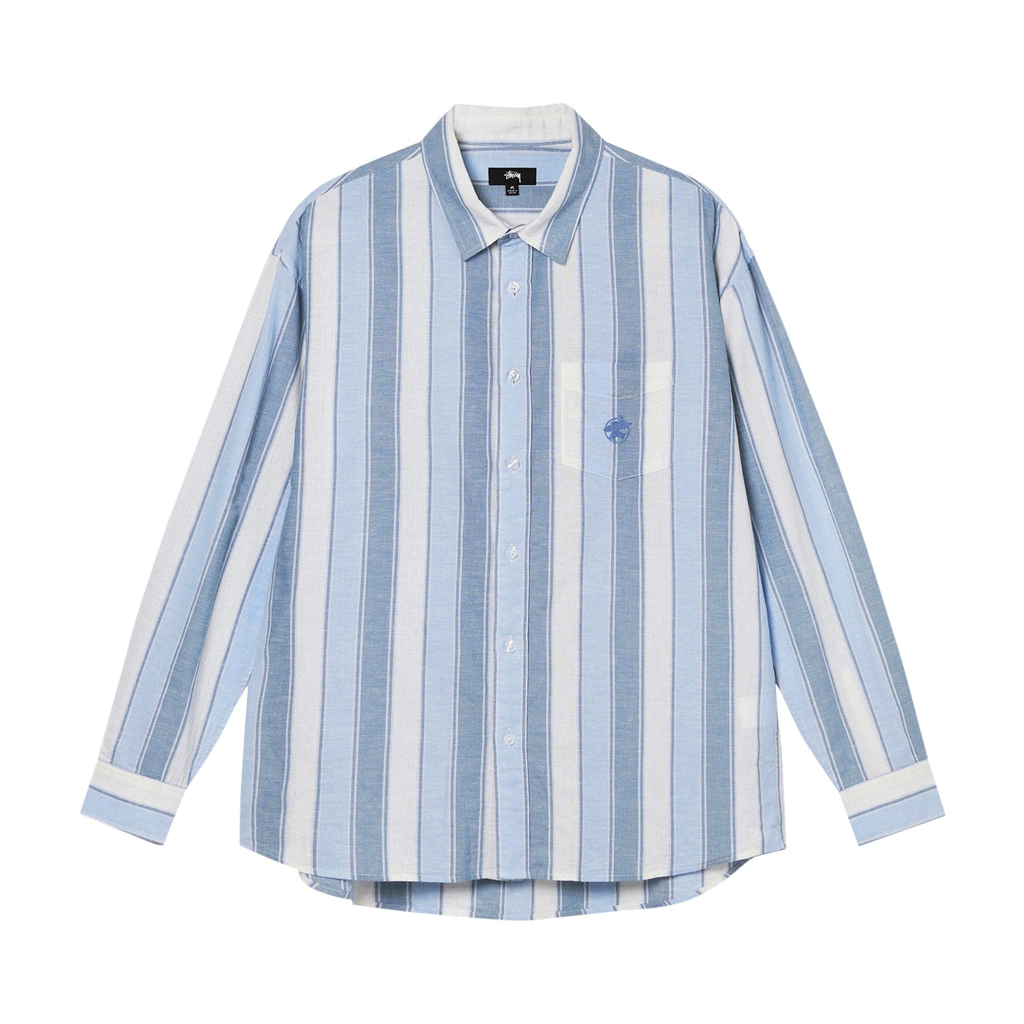 Stussy Wide Striped Shirt 'Blue Stripe' - 1