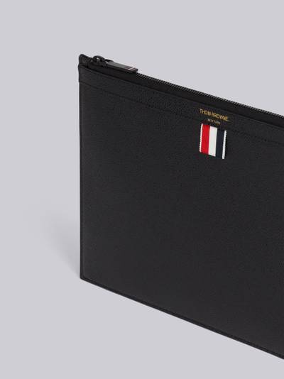 Thom Browne Black Pebble Grain Leather 4-Bar Brass Label Small Document Holder outlook