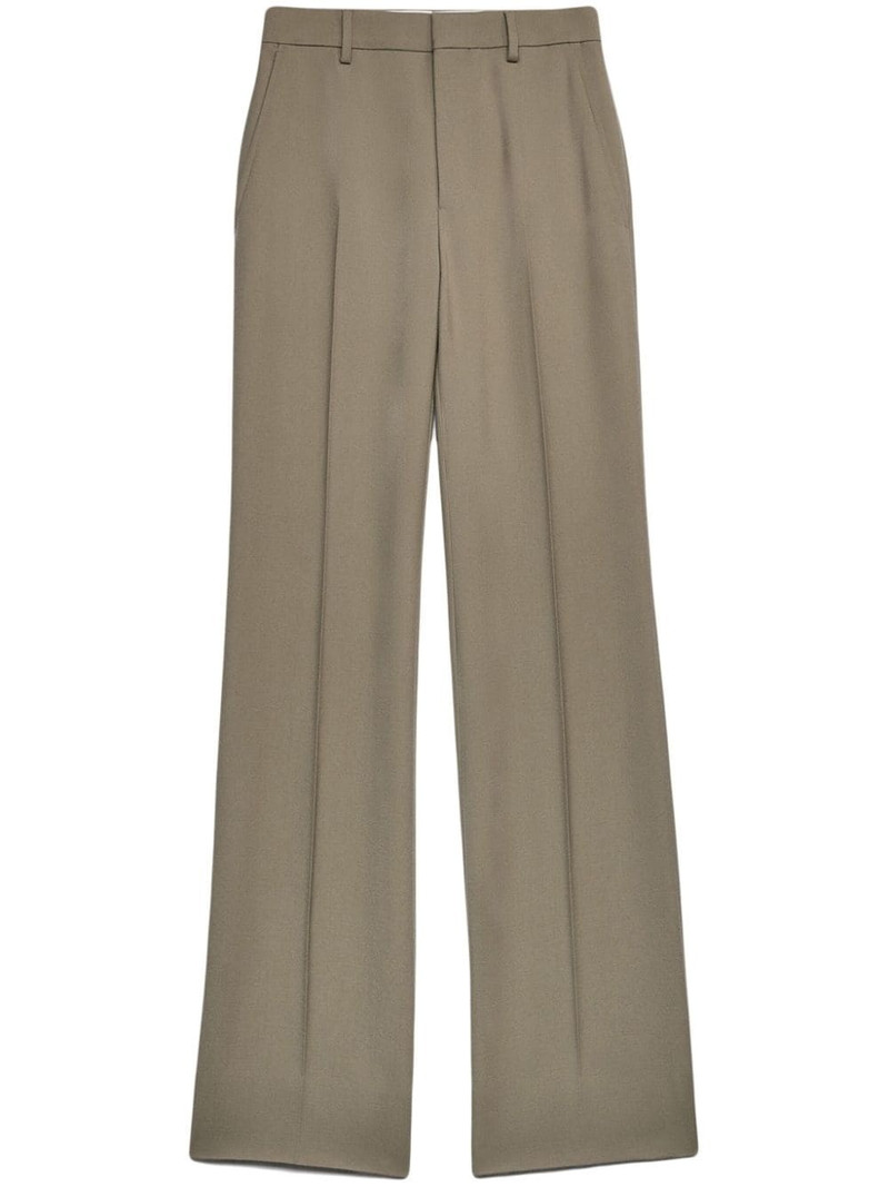 wool gabardine flared trousers 1