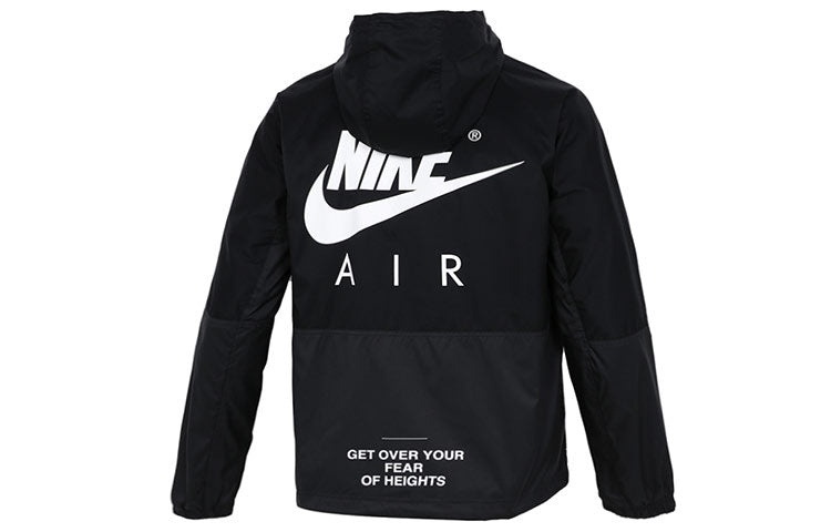 Men's Nike Contrast Color Stitching Athleisure Casual Sports Jacket Black DD6443-010 - 2