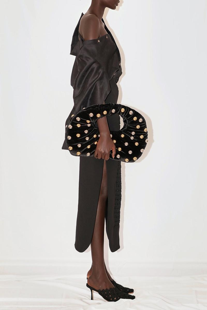 REGINA WEAVED MULE BLACK 8