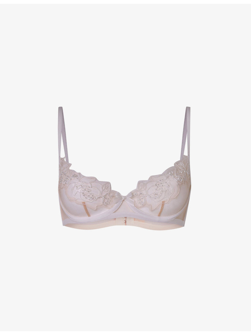 Lindie underwired embroidered floral mesh bra 1
