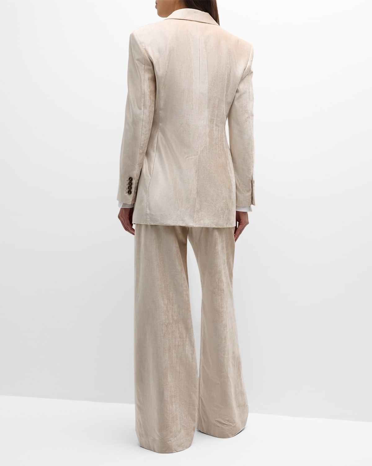 Sleek Velvet Asymmetric Button Jacket - 4