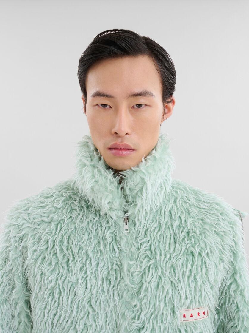 GREEN SHAGGY JACKET WITH DETACHABLE HOOD - 4