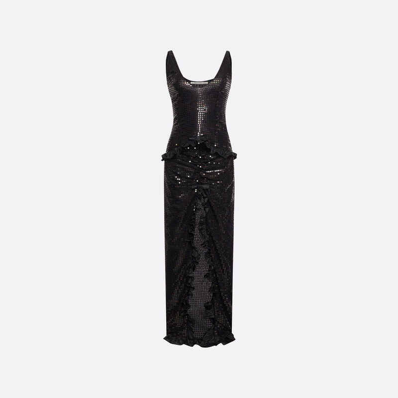 SEQUIN-EMBROIDERED SILK EVENING DRESS 1