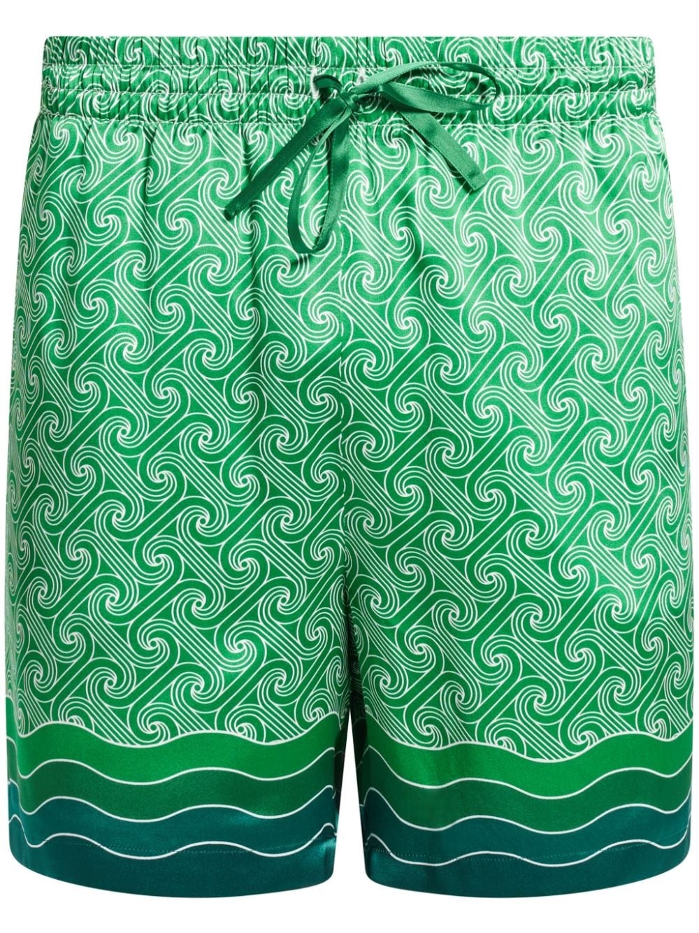 geometric-print silk shorts - 1