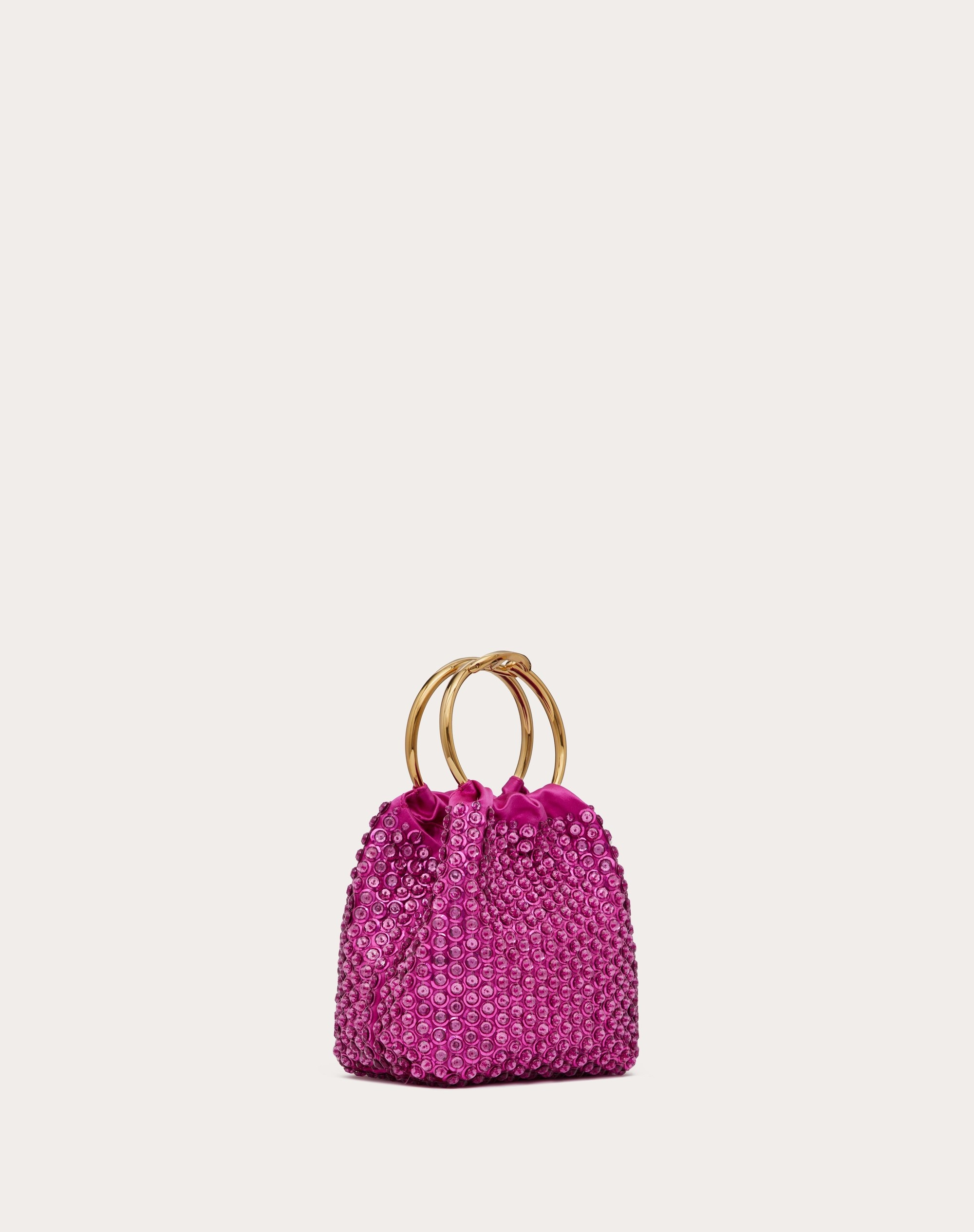 SMALL CARRY SECRETS EMBROIDERED BUCKET BAG - 3
