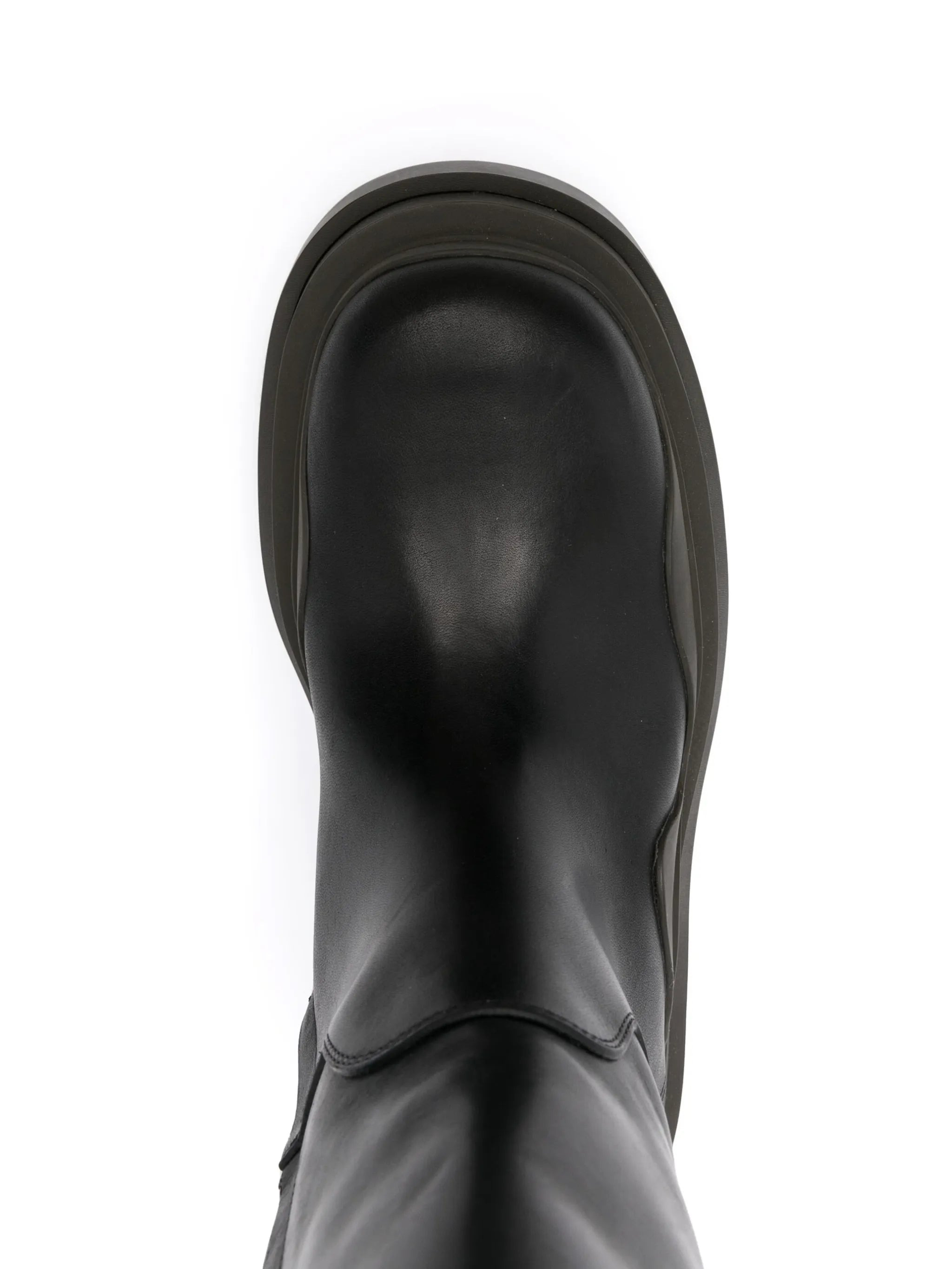 Black Tire knee-high leather boots - 4
