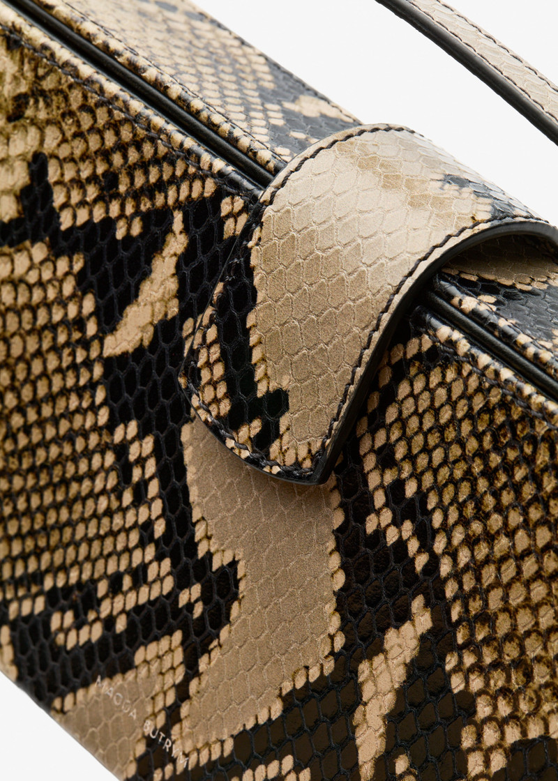 Apolonia bag in beige snake-effect leather 4