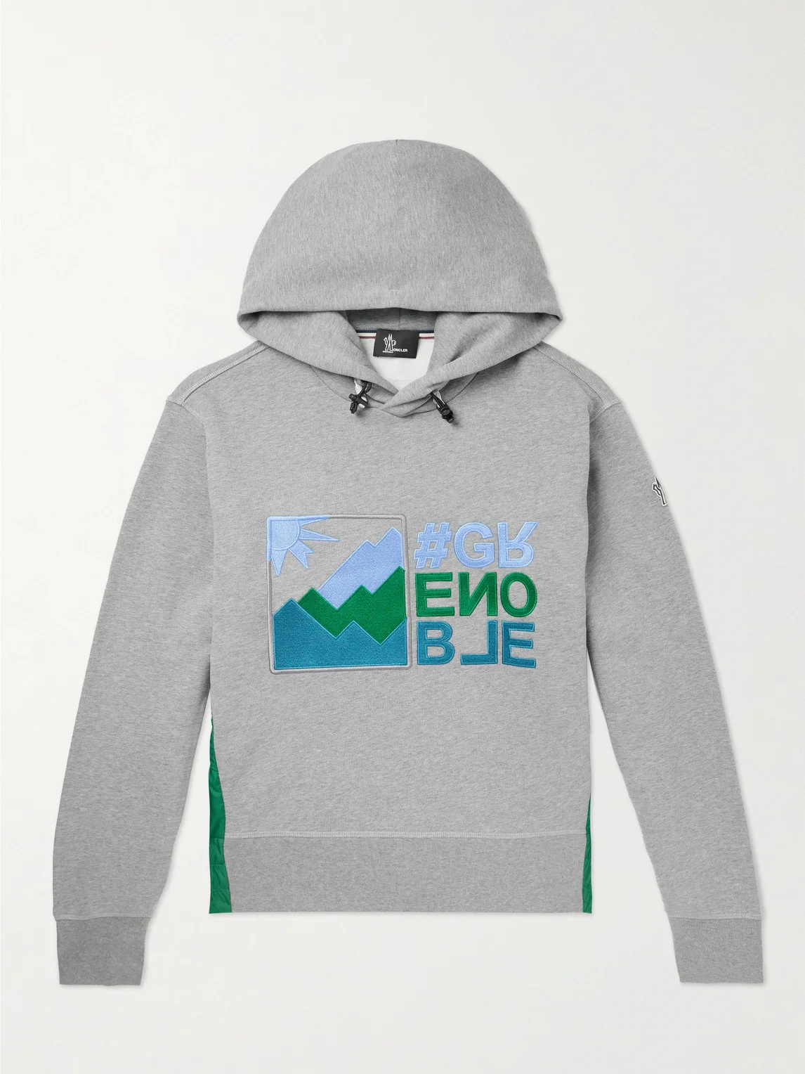 Shell-Trimmed Cotton-Jersey Hoodie - 1