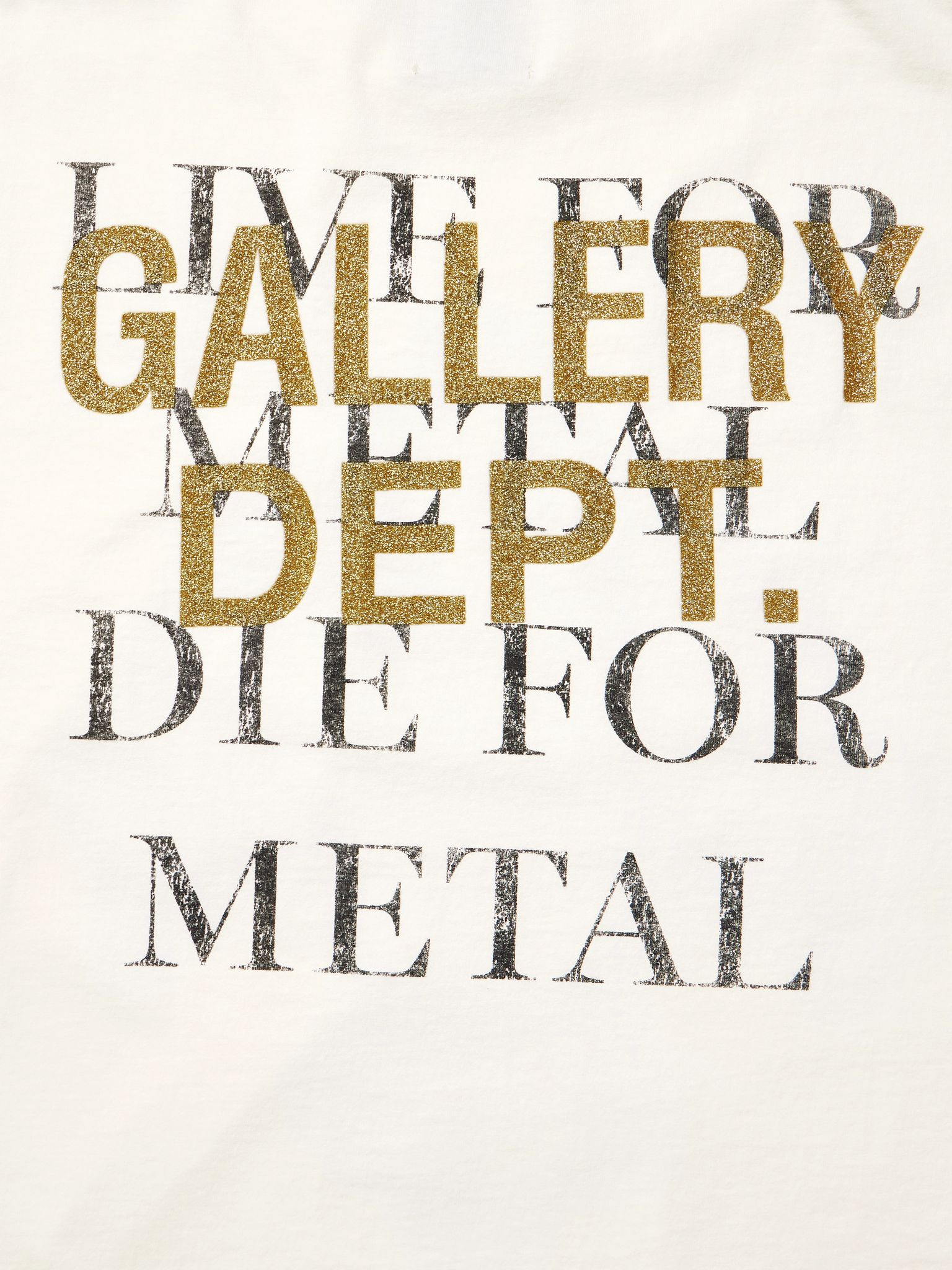 Live For Metal Glittered Printed Cotton-Jersey T-Shirt Off-white - 5