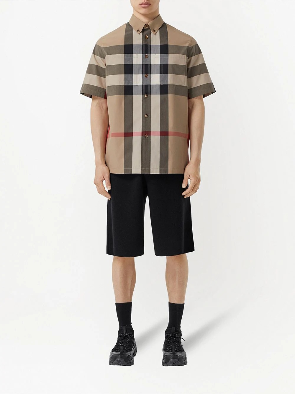 button-down signature check shirt - 3